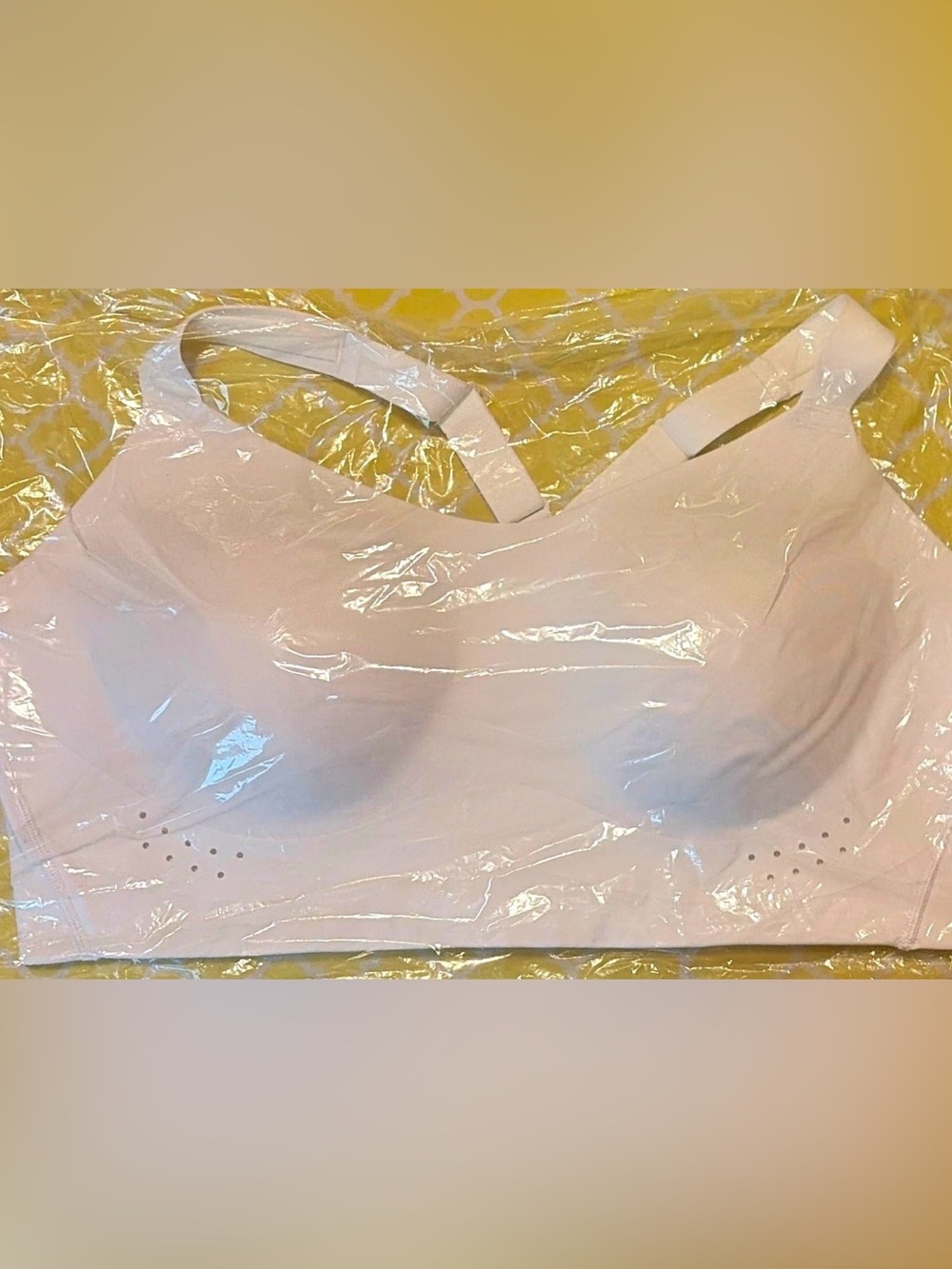 CALIA Women’s White Solid Sports Bra 42D Hook & Eye Back Closure Activewear